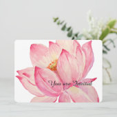 Invitation Fleurs de Lotus roses (Debout devant)