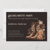 Invitation Fleurs de l'Ouest du pays avec bottes de cowboy (Devant)