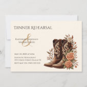 Invitation Fleurs de l'Ouest du pays avec bottes de cowboy (Devant)