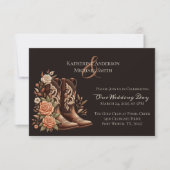 Invitation Fleurs de l'Ouest du pays avec bottes de cowboy (Devant)