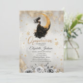 Invitation Fleurs de lune céleste Stars Quinceanera (Debout devant)