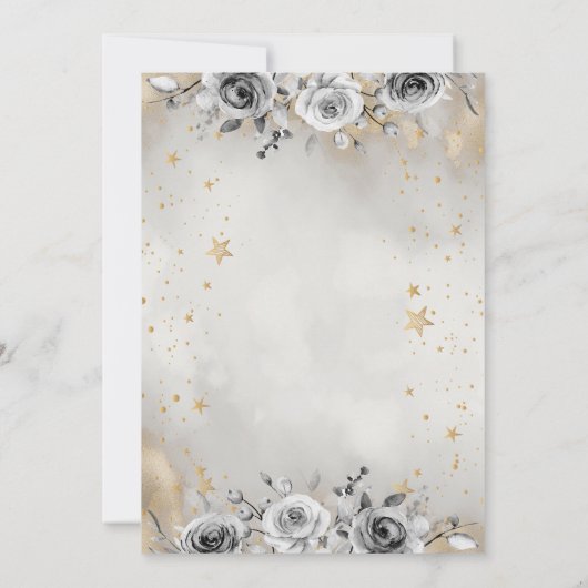 Invitation Fleurs de lune céleste Stars Sweet 16 (Dos)