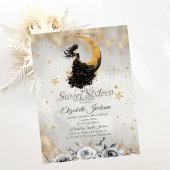 Invitation Fleurs de lune céleste Stars Sweet 16