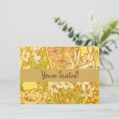 Invitation Fleurs de lys Art nouveau d'Alphonse Mucha (Debout devant)