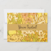 Invitation Fleurs de lys Art nouveau d'Alphonse Mucha (Devant)