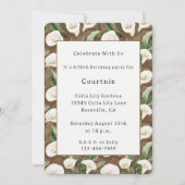 Invitation Fleurs de lys calla Anniversaire (Devant)