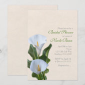 Invitation Fleurs de lys calla Élégant floral Shower de maria (Devant / Derrière)