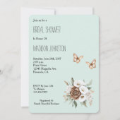 Invitation Fleurs de lys d'appel menthe Papillons Shower de m (Devant)