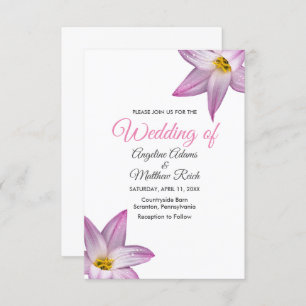 Invitation Fleurs de lys romantiques Bois de bois Mariage off