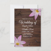 Invitation Fleurs de lys romantiques Bois de bois Mariage off (Devant)