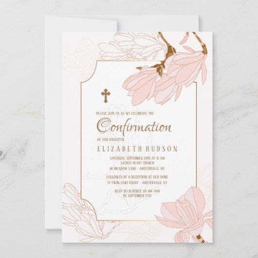 Invitation Fleurs de Magnolia (Devant)