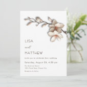 Invitation Fleurs de magnolia 3D Mariage Casual (Debout devant)
