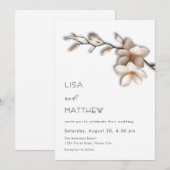 Invitation Fleurs de magnolia 3D Mariage Casual (Devant / Derrière)