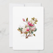 Invitation Fleurs de magnolia rose pour l'anniversaire (Dos)
