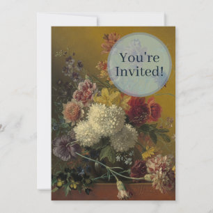 Invitation Fleurs de maître hollandais antique Georgius van O