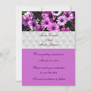 Invitation Fleurs de Marguerite Africaine Violette Mariage En