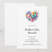 Invitation Fleurs de marguerite avec une fête des mères papil (Devant / Derrière)