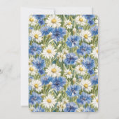 Invitation Fleurs de marguerite bleues blanches Anniversaire (Dos)