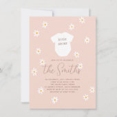 Invitation Fleurs de marguerite Boho rose petit Baby shower s (Devant)
