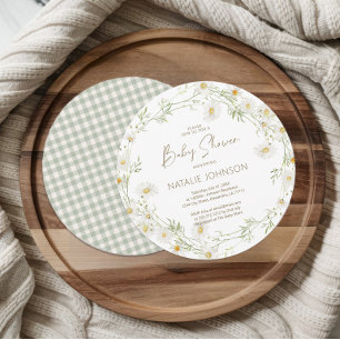 Invitation Fleurs de marguerite délicates pour fille, Baby Sh