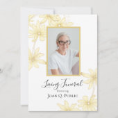 Invitation Fleurs de marguerite jaune pâle Vivant Fête funéra (Devant)