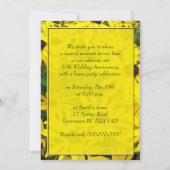 Invitation fleurs de marguerite jaune vif mariage anniversair (Dos)