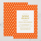 Invitation Fleurs de marguerite orange rétro Fête des mariées (Devant / Derrière)