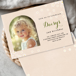 Invitation Fleurs de marguerite Photo Anniversaire