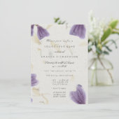 Invitation Fleurs de mariage 16ème Iris Violet Cottage (Debout devant)