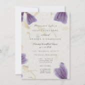 Invitation Fleurs de mariage 16ème Iris Violet Cottage (Devant)