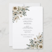 Invitation Fleurs de mariage à l'aquarelle (Devant)
