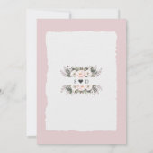 Invitation Fleurs de mariage à l'aquarelle blanc rosé (Dos)