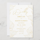 Invitation Fleurs de mariage à lignes délicates et douces  (Devant)