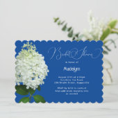 Invitation Fleurs de mariage blanc Hydrangea (Debout devant)