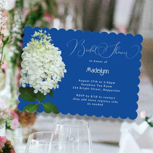 Invitation Fleurs de mariage blanc Hydrangea