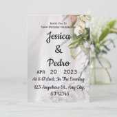 Invitation Fleurs de mariage blanches arrière - plan (Debout devant)