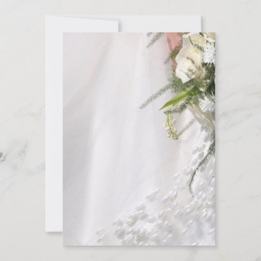 Invitation Fleurs de mariage blanches arrière - plan (Dos)