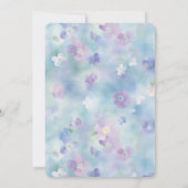 Invitation Fleurs de mariage bleu lavande blanc violet (Dos)