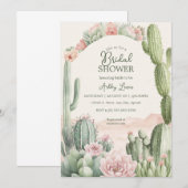 Invitation Fleurs de mariage Boho Cactus Cowgirl (Devant / Derrière)
