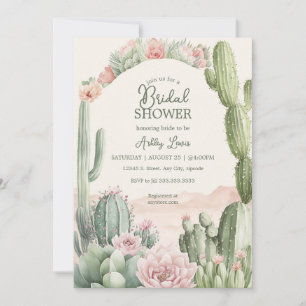 Invitation Fleurs de mariage cowgirl boho cactus