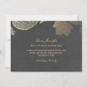 Invitation Fleurs de Mariage de Feuilles d'Or Fille Fleur Inv (Dos)