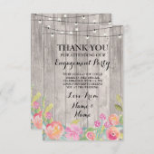 Invitation Fleurs de mariage de fiançailles de remerciement à (Devant / Derrière)