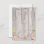 Invitation Fleurs de mariage de fiançailles Merci aquarelle (Dos)