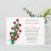Invitation Fleurs de mariage des tulipes rouges florales Prin (Debout devant)