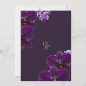 Invitation Fleurs de mariage d'orchidée violette (Dos)