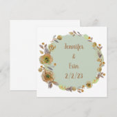 Invitation Fleurs de mariage en couronne Vecteur floral de re (Devant / Derrière)