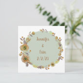 Invitation Fleurs de mariage en couronne Vecteur floral de re (Debout devant)