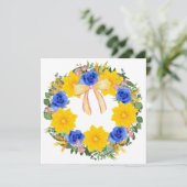 Invitation Fleurs de mariage en couronne Vecteur floral de re (Debout devant)