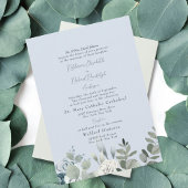 Invitation Fleurs de mariage formelles bleu poussiéreux des p