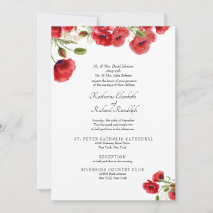 Invitation Fleurs de mariage formelles d'invitation des deux